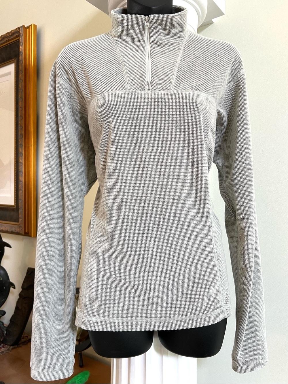 Arc'Teryx Women's Waffle Polartec Fleece 1/4 Zip PULLOVER Base layer Sz Large